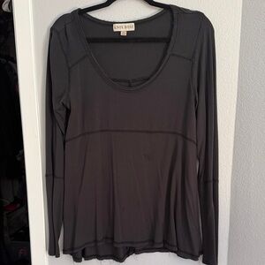 Knox Rose Black Long-Sleeve Scoop-Neck Tee